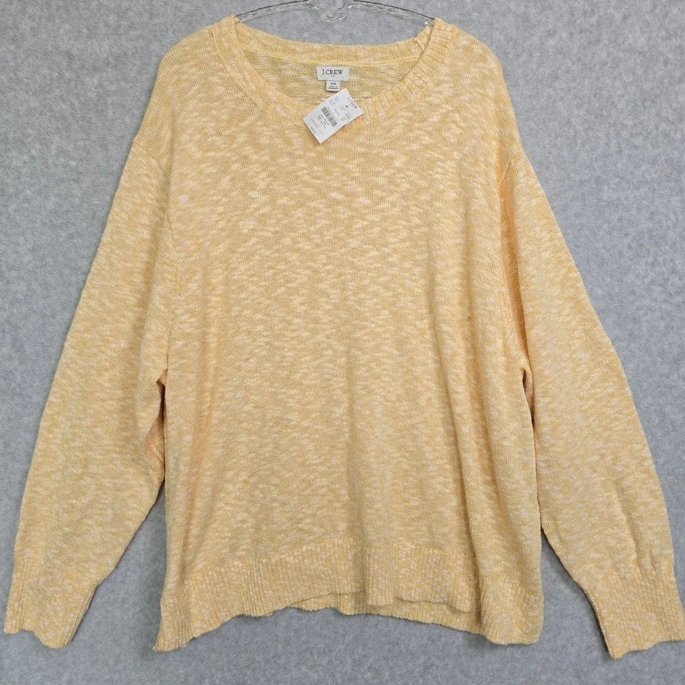 J Crew Womens Size 2X Crewneck Beach Sweater Coastal Knit Preppy Casual Flowy